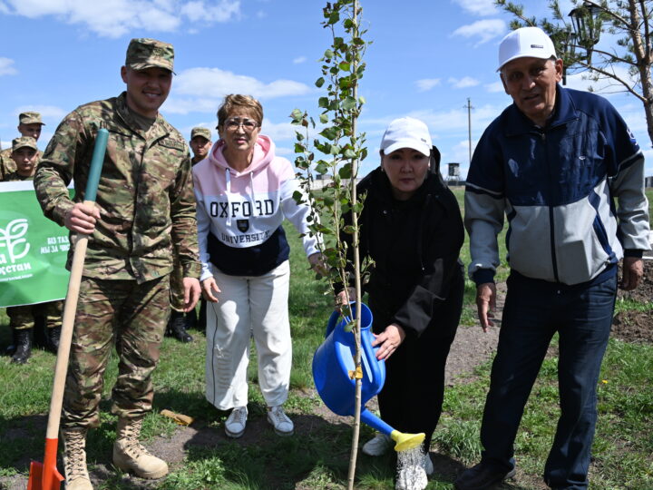 Қарағанды облысында әскери бөлім жасыл желекке оранды