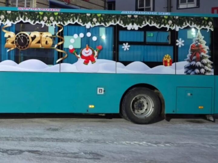 №3 автопарк жаңа жылға автобустарын ерекше безендірді