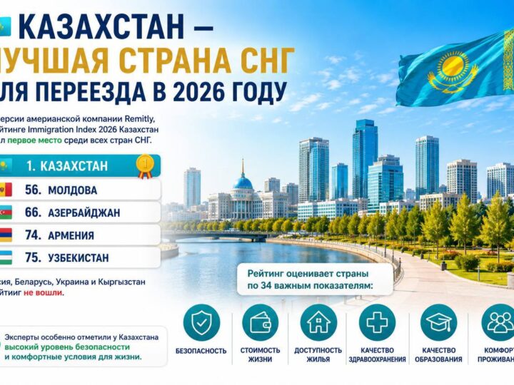 Казахстан — лучшая страна СНГ для переезда в 2026 году