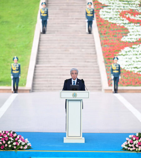 Президент Қасым-Жомарт Тоқаевтың Мемлекеттік Ту көтеру рәсімінде сөйлеген сөзі